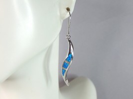 Womens Estate Sterling Silver Modernist Opal Earrings &amp; Pendant Set 6.3g E5251 - £39.34 GBP