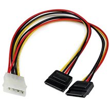 StarTech.com 12in LP4 to 2x SATA Power Y Cable Adapter - Power two SATA ... - $7.99