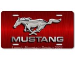 Ford Mustang Inspired Art on Red FLAT Aluminum Novelty Auto License Tag ... - $17.99