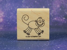 SMILING MONKEY, Wood Mounted Rubber Stamp, by Stampin&#39; Up!  Zoofari 2007 - £3.02 GBP