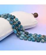 Natural Blue Apatite Oval Nugget Shape Gemstone Loose Beads, Between 10-... - $16.99