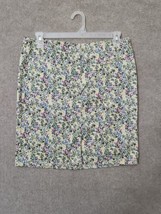 J Jill Live in Chino Pencil Skirt Womens 10 Floral Cotton Stretch Front Zip - £19.28 GBP