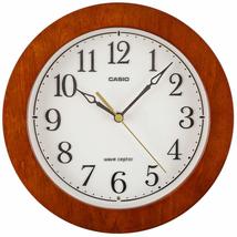 CASIO IQ-1107J-5JF Wall Clock, Radio Clock, Wooden Frame, Dark Brown Wood - £26.36 GBP