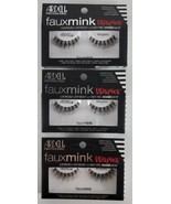 3X ARDELL Faux Mink Fauxmink Eyelashes Wispies Black Strip Lashes - £9.37 GBP