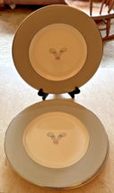 Set 4 Syracuse China Coronet 10&quot; Dinner Plates USA Platinum Trim Floral ... - $37.49 CAD