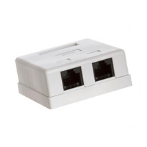2-Port (Dual Port) Cat6 Rj45 Utp Ethernet Surface Mount Box W/ Keystone ... - $23.99