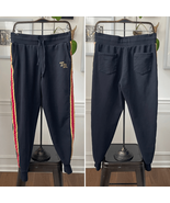 True Religion Women&#39;s Black Yellow Red Satin Side Striped Jogging Pants ... - $836.31 MXN