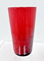 Antique Polished Bottom Cranberry Red Glass Juice Water Tumbler 3 3/4" Tall - $19.80