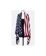 New 100% Acrylic Knit Patriotic American Flag Thick Wrap Scarf Shawl 4th... - $23.99