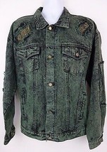 Tipos Uomo Denim Jean Trucker Jacket Mens Size L No Problem Black - £23.21 GBP