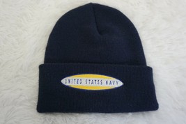 Embroidered Navy Blue US Navy Military Beanie Cap Stocking Hat - £5.45 GBP