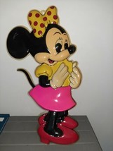 Vintage Disney Minnie Mouse 3D Molded Plastic Wall Hanging Decor 27x15 inches - £23.97 GBP