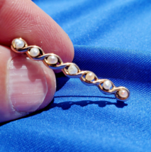 Vintage Pearl Art Deco Pin Victorian Solid 10k Gold Antique Flapper era ... - $6,034.24 MXN