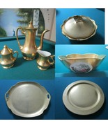 Pickard Gold Encrusted Coffee Pot Creamer Sugar Tray Fragonard Bowl Pick... - €157,79 EUR