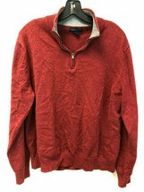 Lands End Men&#39;s Large 42-44 Red Quarter Zip Pullover Sweater, EUC - $14.06