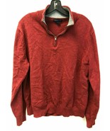 Lands End Men&#39;s Large 42-44 Red Quarter Zip Pullover Sweater, EUC - $19.22 CAD