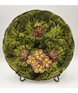 Cico Germany 7.5" Antique Geranium Plate Majolica Pottery 3D Handpainted - $19.80