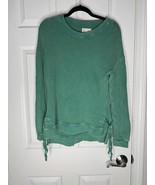 Anthropologie Saturday Sunday Aliana Kelly Green Waffle Knit Top Tie Sid... - €25,67 EUR