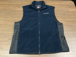 Tommy Hilfiger Blue/Black Fleece Sleeveless Vest - Large - £7.06 GBP