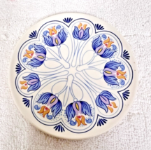Vintage Royal Goedewaagen Amata Art Nouveau Blue Purple Tulips Coaster D... - $16.34