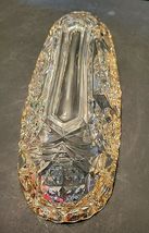 GLASS RELISH TRAY OBLONG SCALLOPED GOLD EDGES image 4