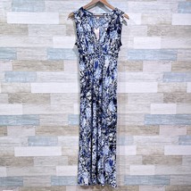 Philosophy Braided Empire Waist Jersey Maxi Dress Blue Womens Medium Petite PM - £27.68 GBP