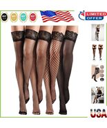 Versatile Fishnet Thigh High Stockings - 4 Pairs for Effortless Outfit M... - $23.90 CAD