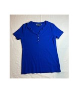 Karen Scott T-Shirt Womens Medium Blue Short Sleeve Cottagecore Pullover... - $11.30