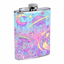 Trippy Galaxy Em1 Flask 8oz Stainless Steel Hip Drinking Whiskey - £11.83 GBP