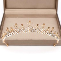 New Arrivals Gold/Silver Color Flower Crystal Tiara Crown Princess Queen Diadem  - £12.58 GBP
