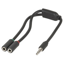  3.5mm 4 Pole Plug to 2 x 3.5mm Socket Cable Splitter 250mm - $24.66