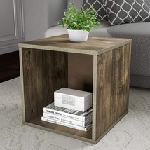 Rustic End Tables Side Accent Furniture Storage Living Room Wood Gray Cube New - £48.97 GBP