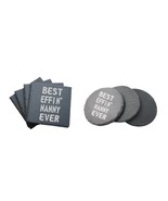 Funny Grandma Gifts Best Effin Nanny Ever Engraved Slate Coasters Set of 4 - £23.69 GBP