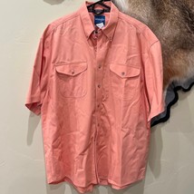 Wrangler Western Short Sleeve Shirt Orange Thick Material - £14.18 GBP