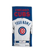 Chicago Cubs OFFICIAL MLB Jersey Personalized Beach Towel  - $68.58 CAD