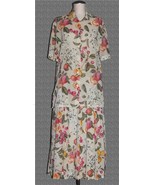 VTG 2-Pc Geiger Floral Fruit Semi-Sheer Blouse &amp; Lined Pleated Skirt Wm&#39;... - $82.04 CAD