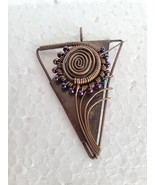 Wire Wrapped Copper Flower Pendant Handmade - £6.99 GBP