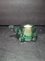 Vintage Indiana Glass Green Turtle Tea Light Candle Holder Votive MADE I... - $11.88