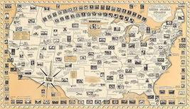 United States Stamps - The Post - 1949 - Pictorial Map Poster - $9.99+