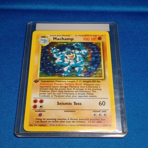 Pokemon Machamp 1st edition Hologram In Plastic Sleeve - $46.74