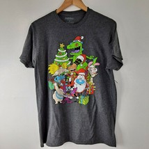 Nickelodeon Cartoon Character Christmas Holiday T-shirt gray Size large - £11.67 GBP