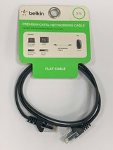 NEW Belkin Premium Flat Cat5e Ethernet Networking Cable, 3-Foot 3' Length, Black - $12.99