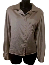 Ellen Tracy Petite Women&#39;s VTG Silk Dress Shirt Button Up Long Sleeve Go... - £16.42 GBP