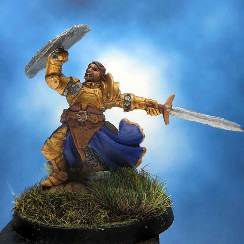 Painted Reaper BONES Miniature Warrior in Golden Armor - $44.85