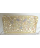 Vintage Evening Clutch Purse Japan with Irridescent White Sequins 8.5 x ... - £23.13 GBP
