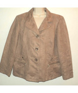 NEW Chico&#39;s 3, XL, Faux Suede Kinsley Jacket Tan Washable Lightweight Bu... - £50.57 GBP