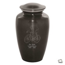 Large/Adult 200 Cubic Inch Custom Engraved Metal Bicycle Funeral Cremation Urn - £167.82 GBP