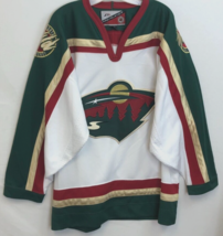 Minnesota Wild NHL 2013/14 Pro Player Sewn White Green Adult Hockey Jersey L - $86.50