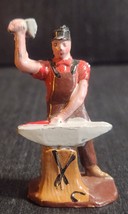 VINTAGE  1950s FRENCH MADE VILLAGE BLACKSMITH WITH ANVIL LEAD FIGURE FRA... - $11.79