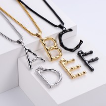 Hot Sale Big Bamboo Letter Necklace Pendant For Women And Men A-Z 26 Initials Co - £13.79 GBP
